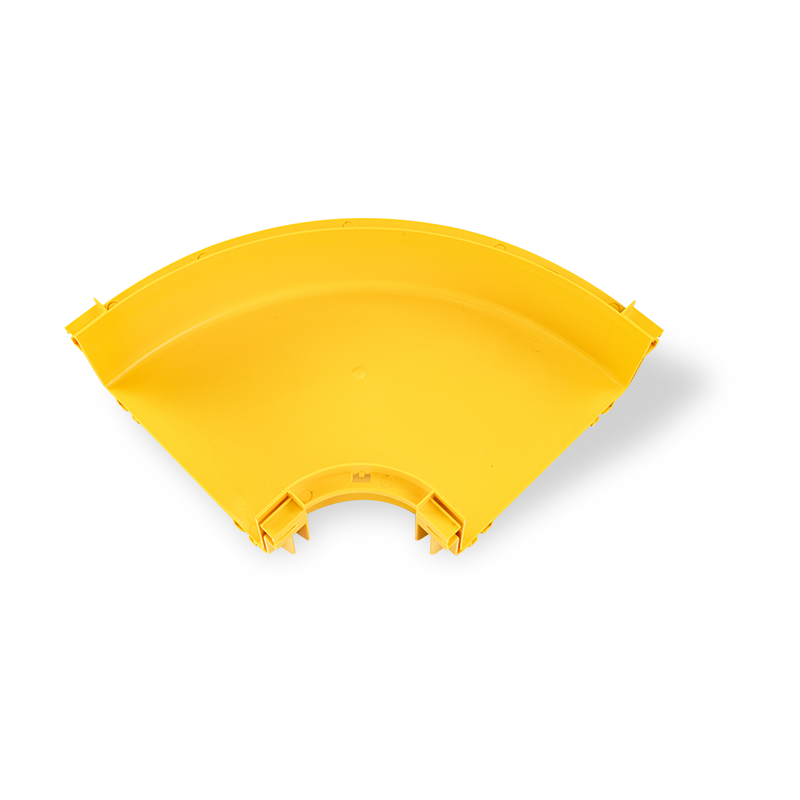 Connecter ile fiber kablo tepsisi yatay viraj